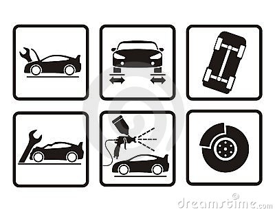 Auto Collision Repair Clipart Auto Repair Icons Royalty Free Stock    