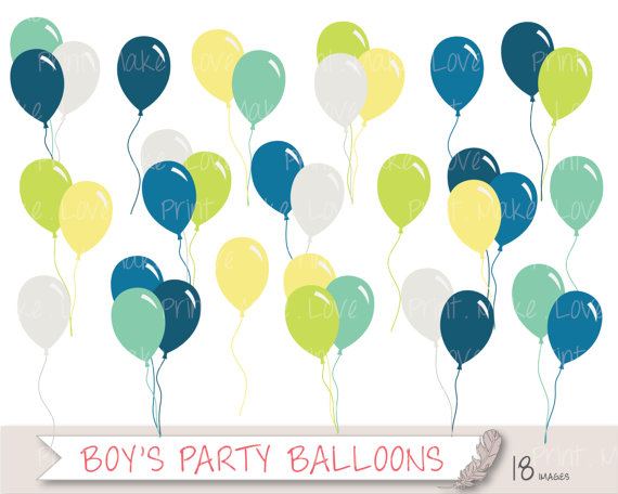 Balloons Clipart Party Clipart Boy S Party Balloons Clip Art