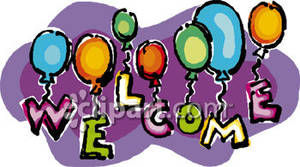 Balloons With Welcome Sign   Royalty Free Clipart Picture