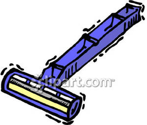 Blue Disposable Razor   Royalty Free Clipart Picture