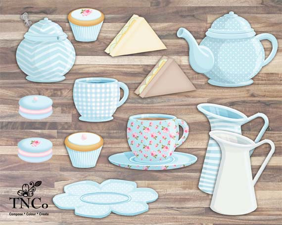 Blue Teacup Clipart Download Blue Polka Dot Teapot Illustration