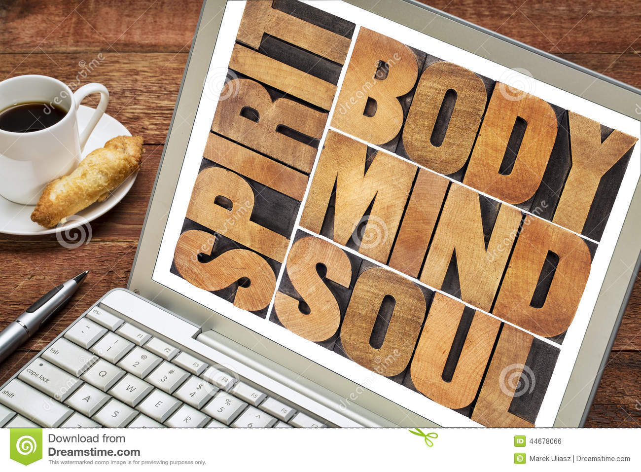 Body Mind Soul And Spirit Word Abstract   A Collage Of Isolated Text