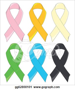 Clip Art   A Group Of Six Awareness Ribbons With Easy Color Change    