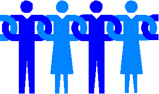 Clip Art Image Of People Standing Together With Arms Linked