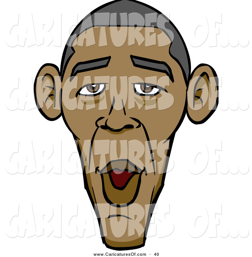 Clip Art Of A Surprised Barack Obama By Cartoon Solutions    40