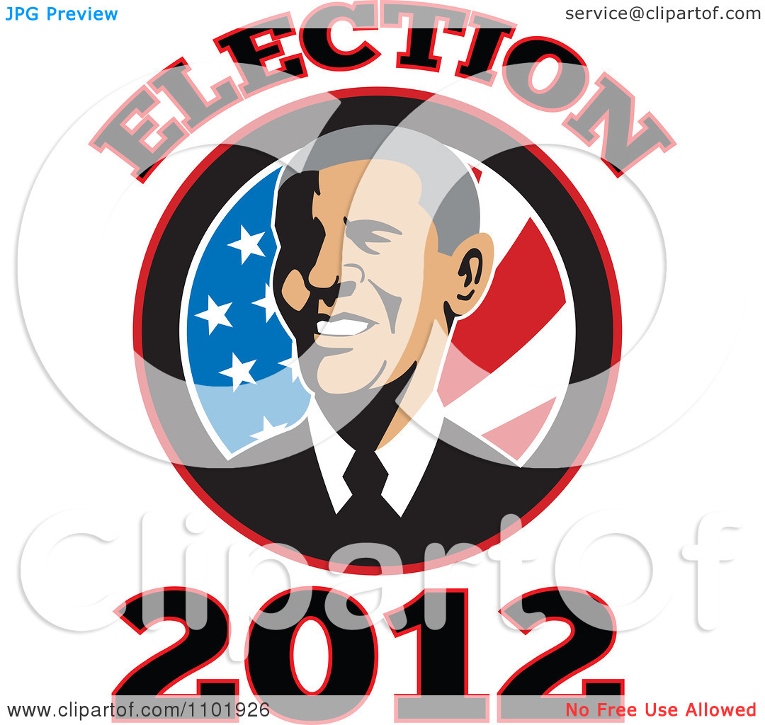Clipart Barack Obama American President Over Stars And Stripes With