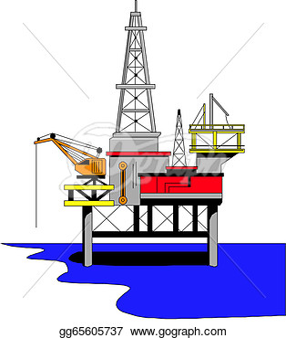 Clipart   Oil Drilling Rig Vector Illustration   Stock Illustration