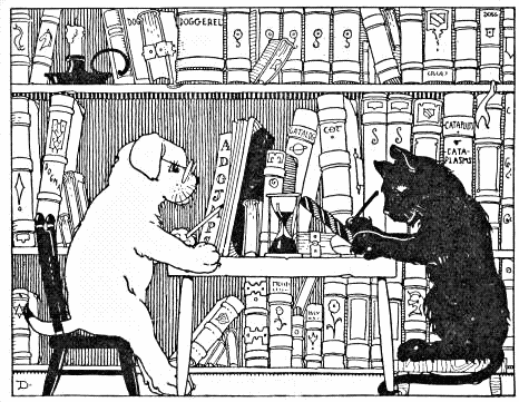 Com Education Reading Reading 2 Cat And Dog In Library Png Html