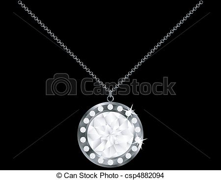 Diamond Necklace Clipart Vector Graphics 615 Diamond Necklace Eps