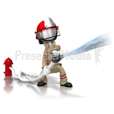 Firefighter Spraying Hose   3d Figures   Great Clipart For    