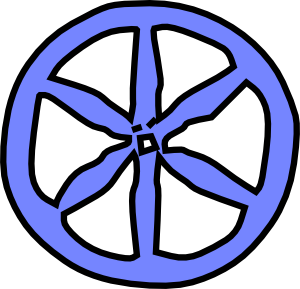 Free Vector Blue Antique Wheel Clip Art 106479 Blue Antique Wheel Clip