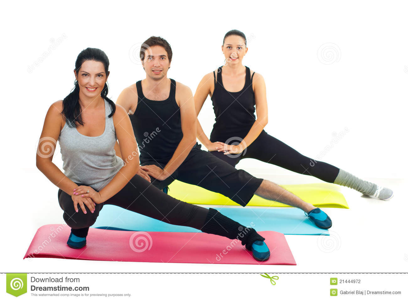 Healthy Group Of People Doing Fitness Exercises Stock Photography