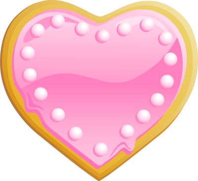 Heart Shaped Cookie With Pink Frosting   Free Clip Arts Online   Fotor