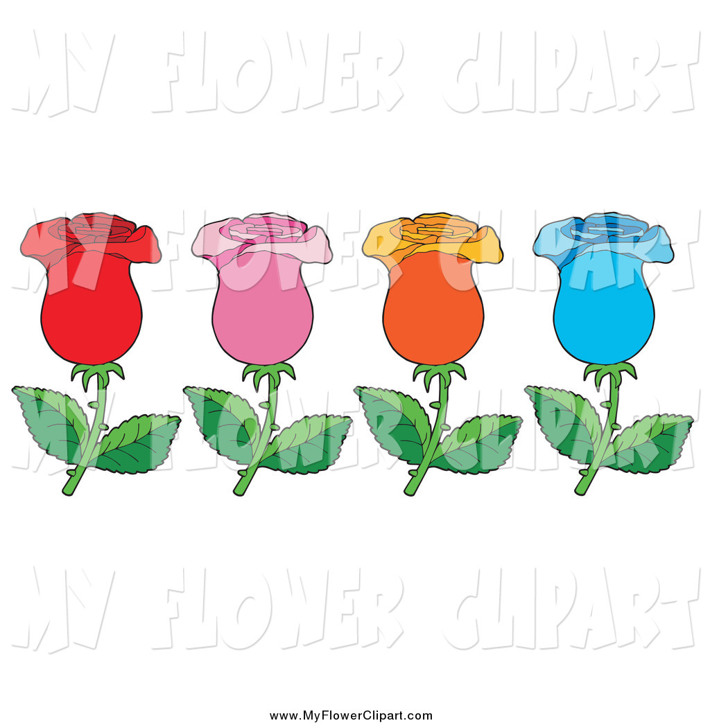 Larger Preview  Clip Art Of A Row Of Colorful Roses By Visekart