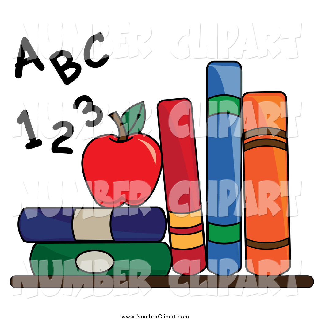     Letters And Numbers An Apple And School Books By Pams Clipart    980