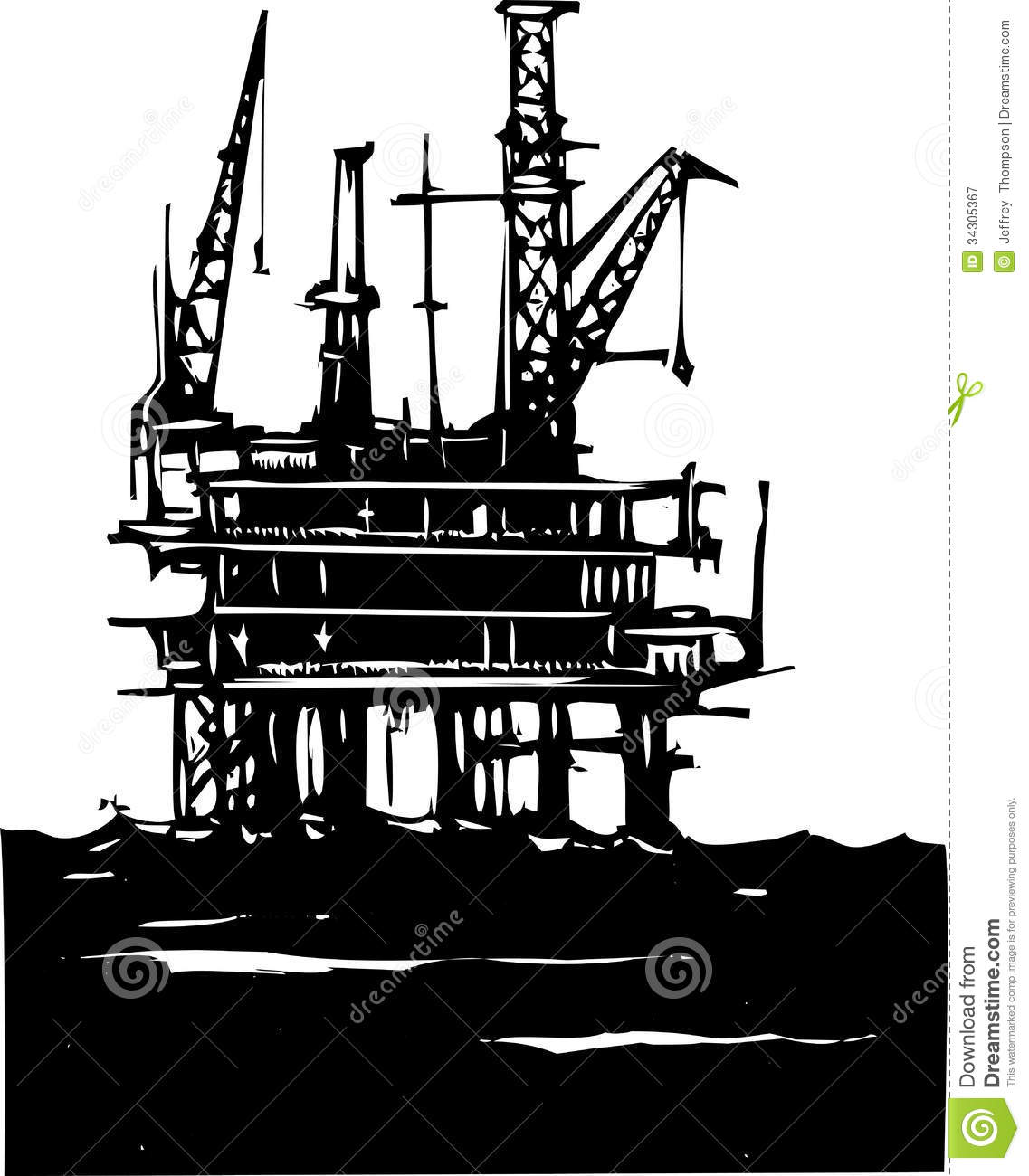 Oil Drill Clipart Offshore Oil Rig