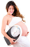 Pregnant Woman Holding A Scale Stock Images
