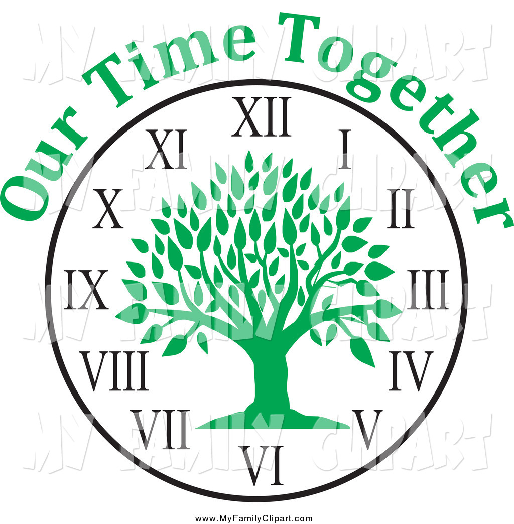     Preview  Clip Art Of A Green Family Reunion Tree Clock And Our