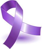 Purple Awareness Ribbon And Shadow   Royalty Free Clip Art