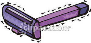 Purple Disposable Razor   Royalty Free Clipart Picture