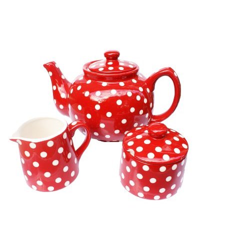 Retro Red Polka Dot Teapot