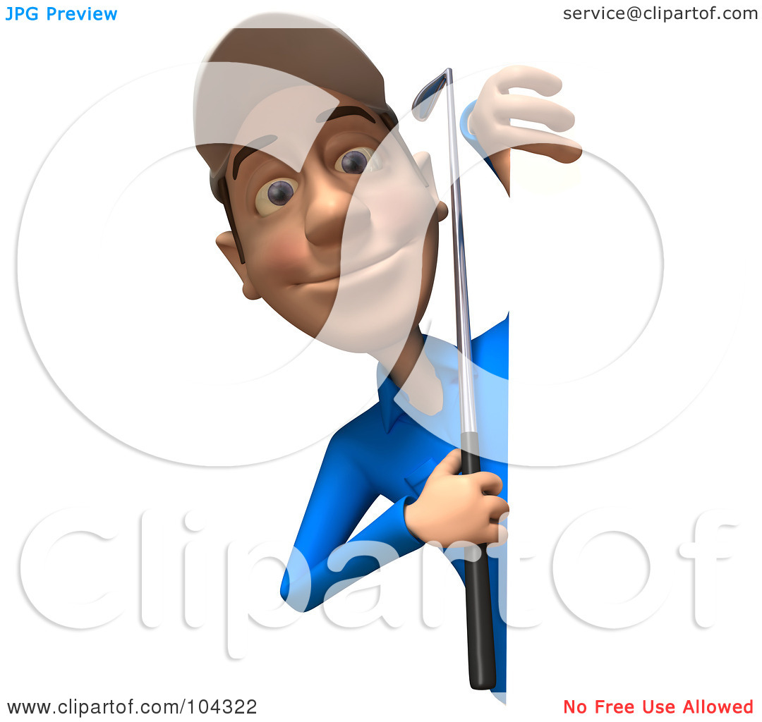 Royalty Free  Rf  Clipart Illustration Of A 3d Skinny Golfer Guy