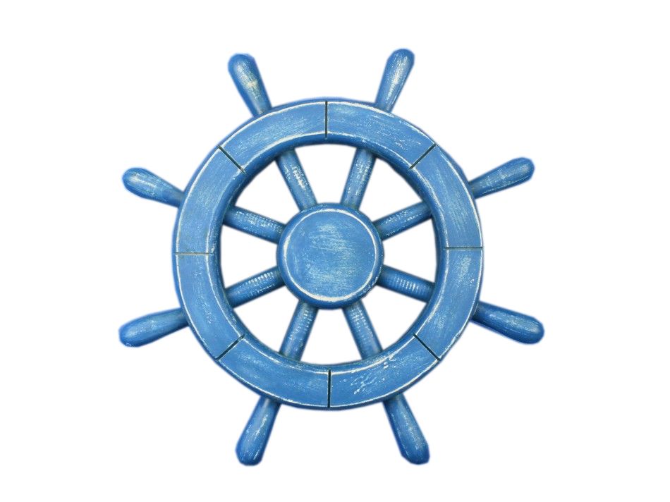 Rustic All Light Blue Decorative Ship Wheel 12quot