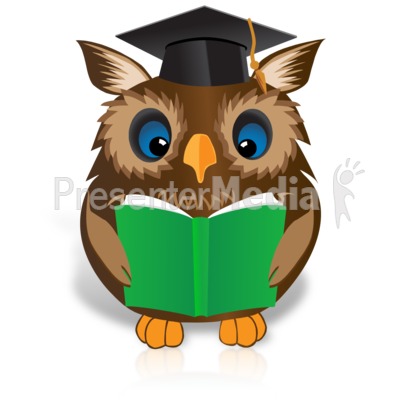 Smart Owl Reading Book   Presentation Clipart   Great Clipart For