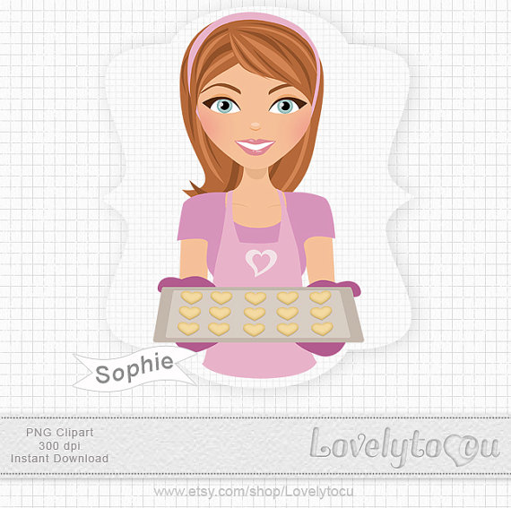 Sugar Cookie Clipart Woman With Valentine Heart Cookies Cookie Tray