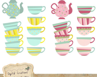 Tea Time Digital Clip Art Set Personal And Mercial Use