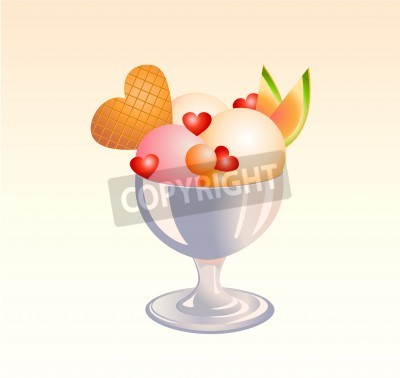 Vector Illustration Of Funny Ice Cream Vector Illustration