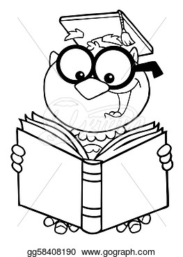 With Book And Pointer Stock Vector Clipart Owl Teacher With Book