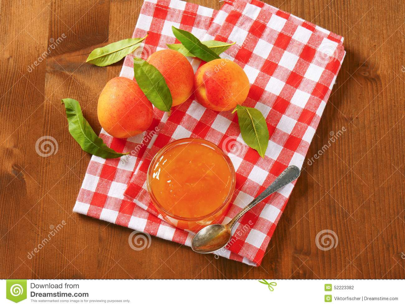 Apricot Jam In Glass Bowl
