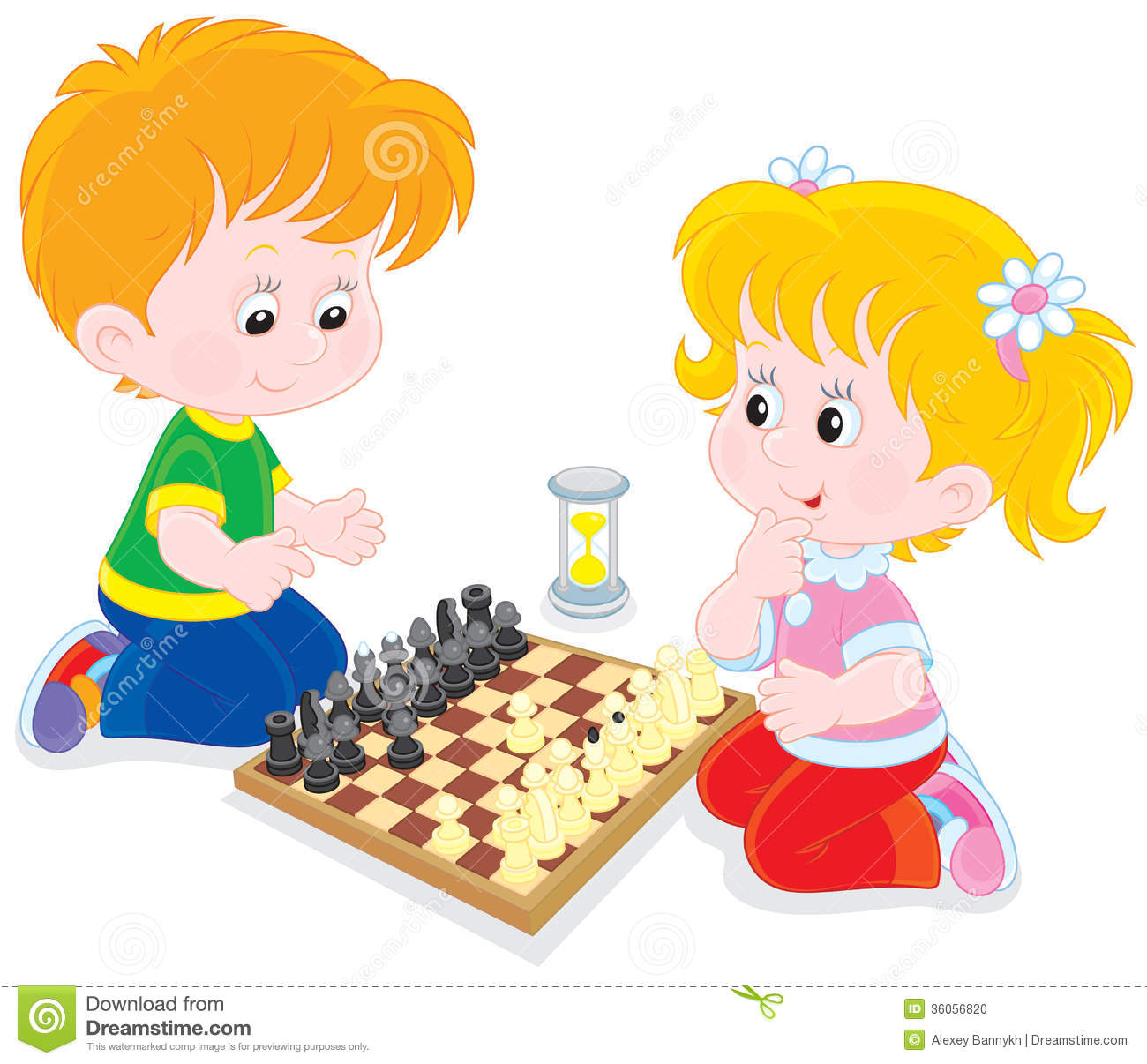 Children Play Chess Stock Photo   Image  36056820