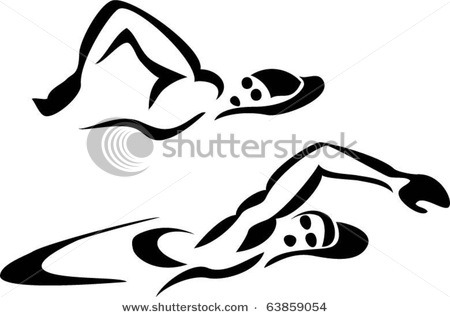 Clip Art Picture Of A Freestyle Swimmer Swimming