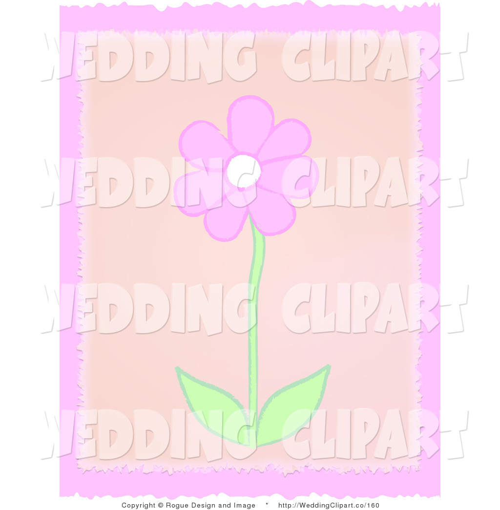     Clipart Of A Wedding Pink Flower Over Beige And Pink By Pams Clipart