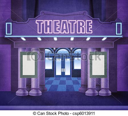 Clipart Of Outside Theatre   Illustration Of The Entry Of A Theatre