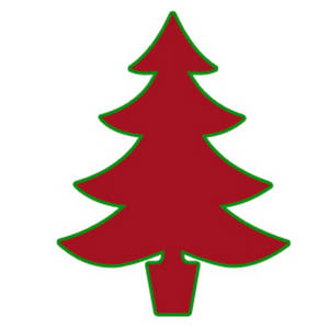 Description  Free Clipart Picture Of A Red Christmas Tree With A Green