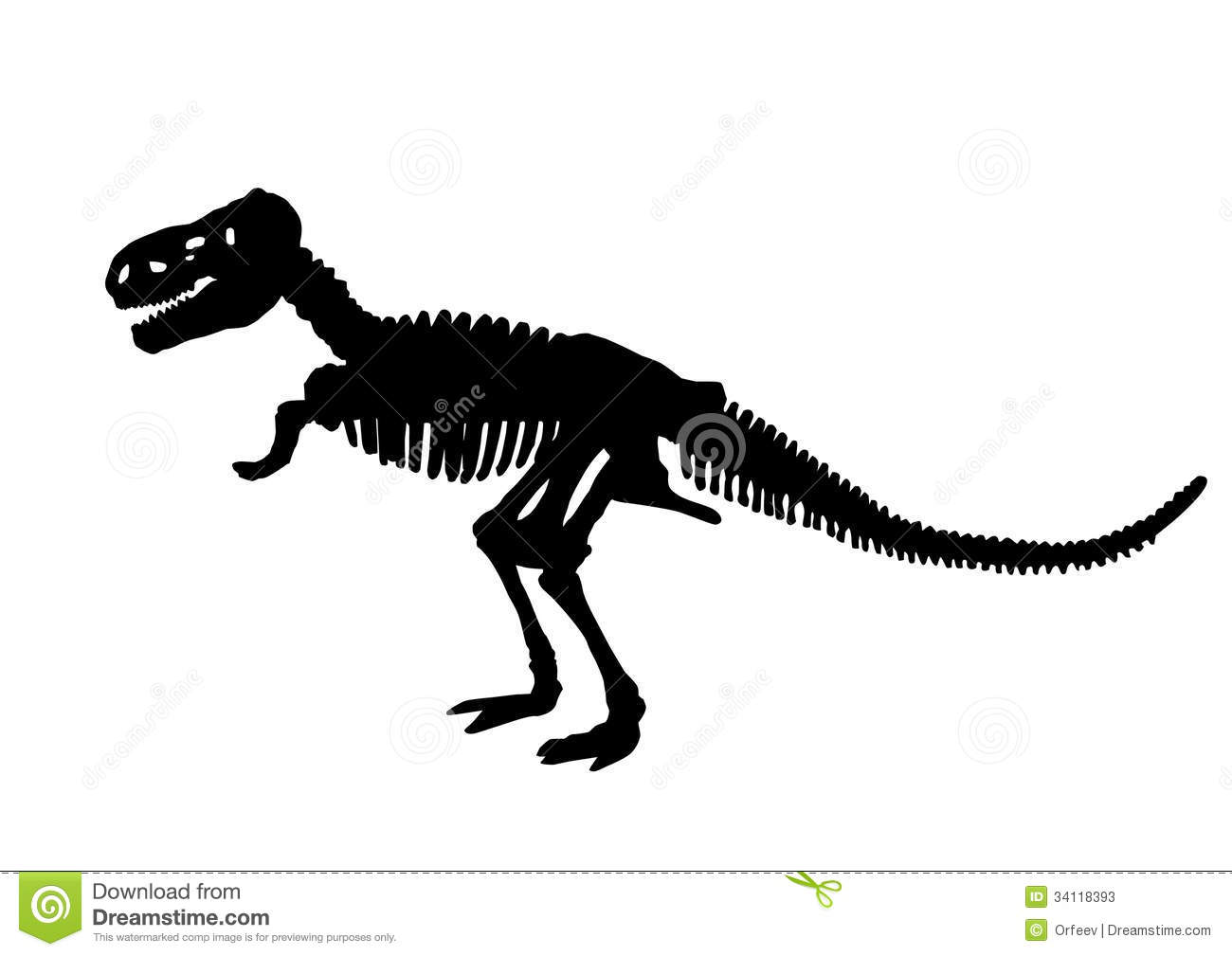 Dinosaur Skeleton Silhouette Stock Photos   Image  34118393