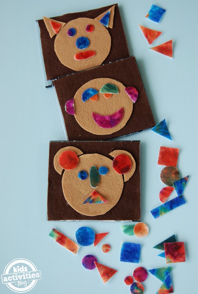 Funny Faces With Felt Shapes
