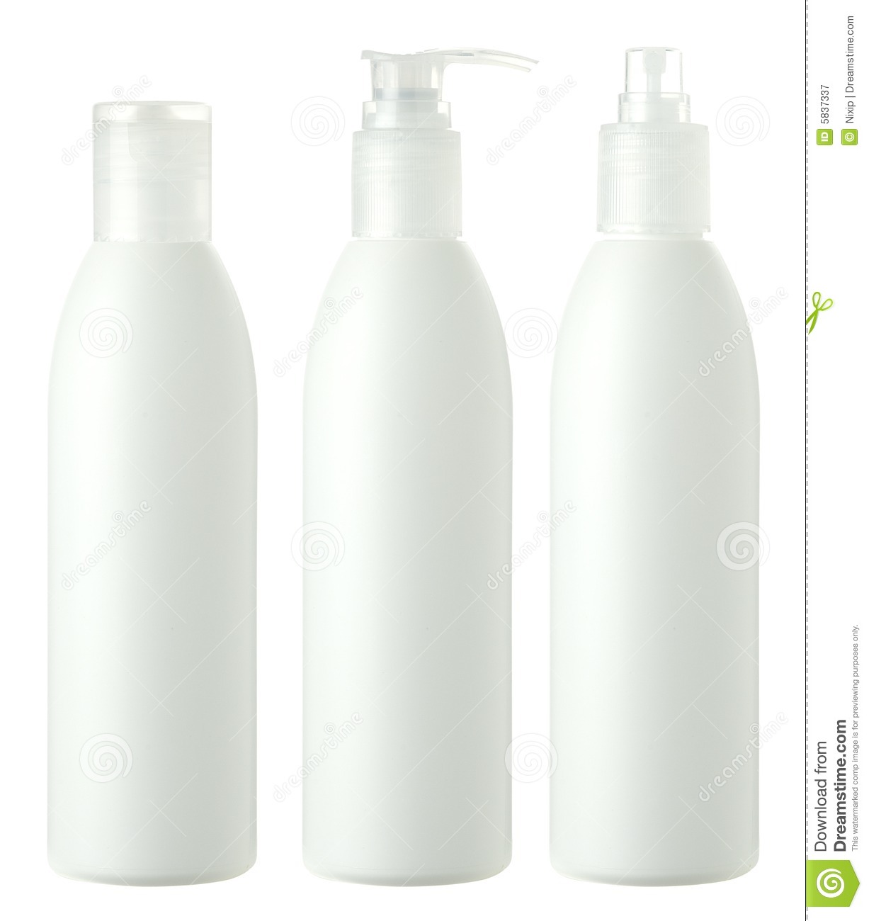 Hair Care Bottles Isolated On White Royalty Free Stock Photography    