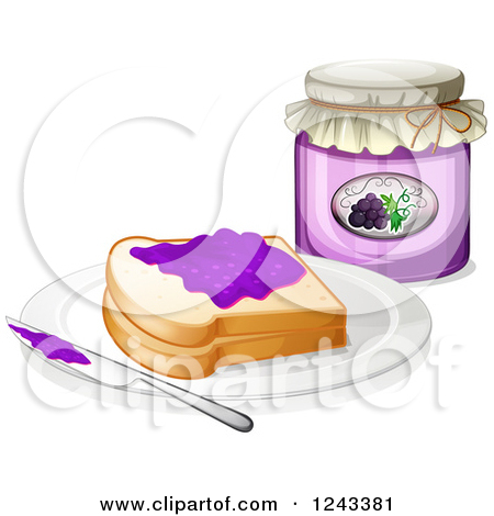 Jar Of Grape Jelly Jam Fruit Preserves And Toast