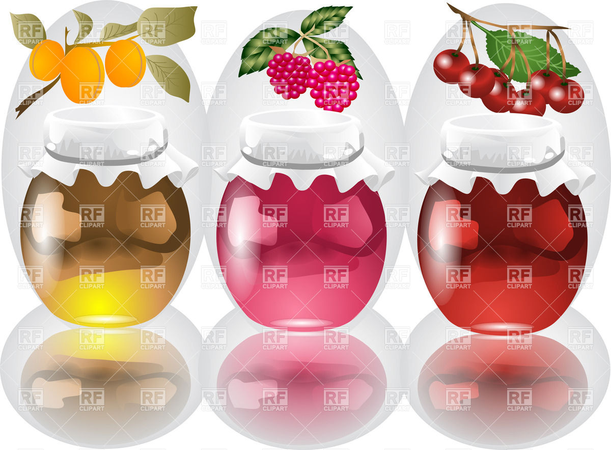 Jars With Apricot Raspberry And Cherry Jam 25331 Food And Beverages