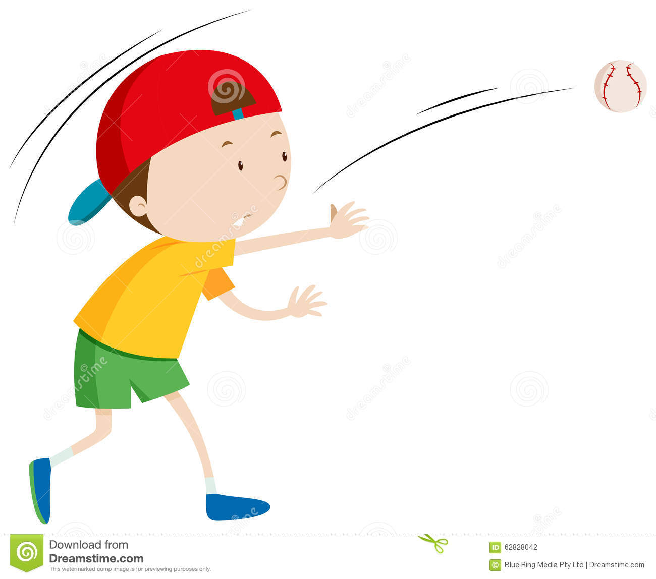 Little Boy Throwing Ball Stock Illustration   Image  62828042
