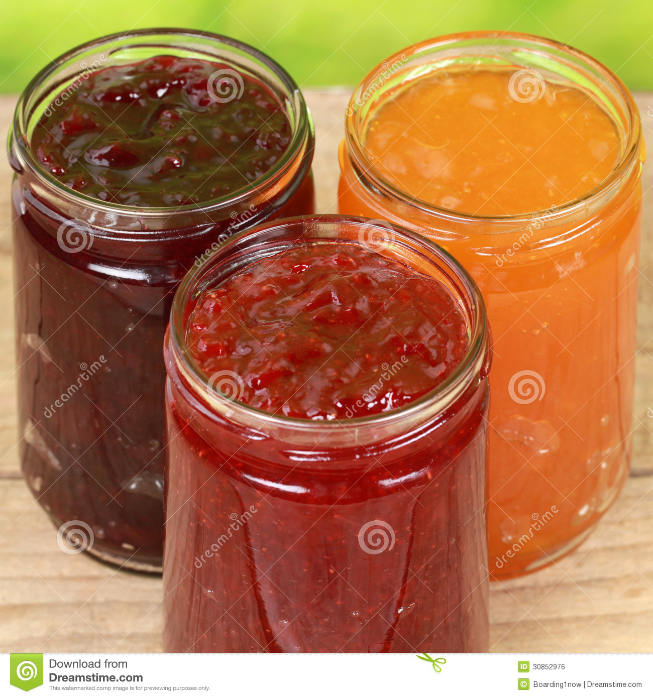 Varieties Of Marmalade Made From Strawberries Cherries And Apricots