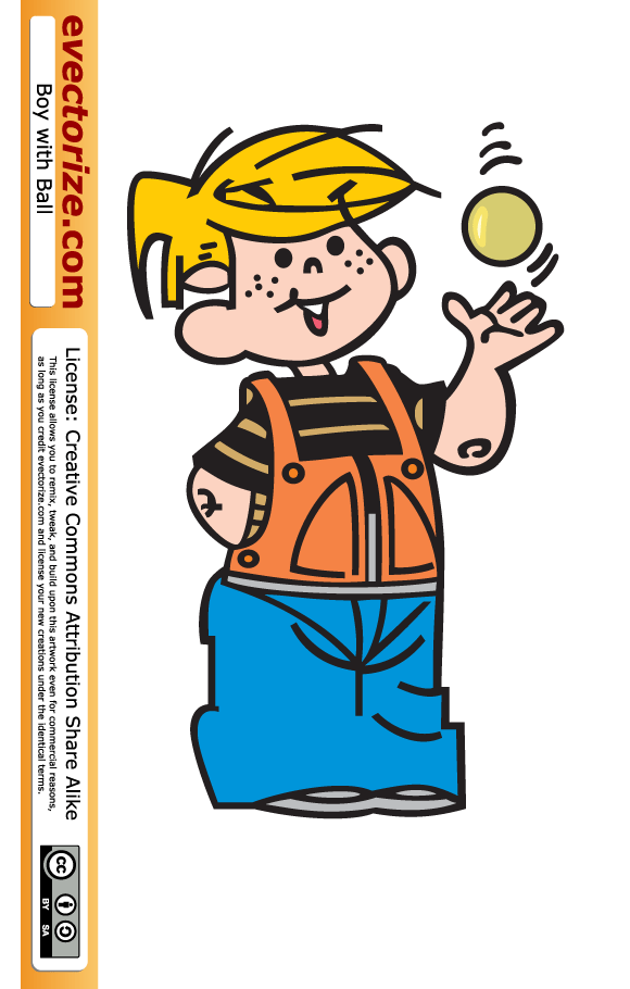 Vector Clipart Cartoon Of A Boy Tossing A Ball Up In The Air