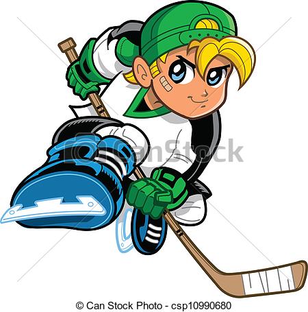 Vector Of Anime Manga Hockey Player   Anime And Manga Style Blonde Boy