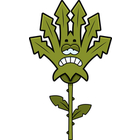 Weed Cartoon Illustration Looking Green Weeds Plant Stem Leaves Thorns