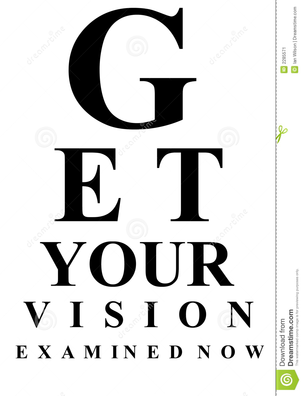 An Eye Test Chart Spelling Out The Message Get Your Vision Examined