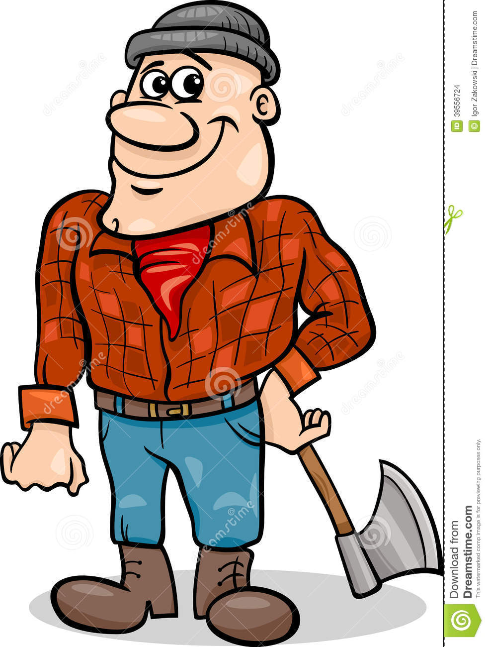 Cartoon Illustration Of Lumberjack Character From Little Red Riding